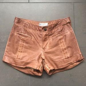 Free People vegan leather shorts